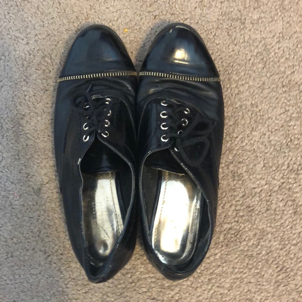 Black leather shoes
